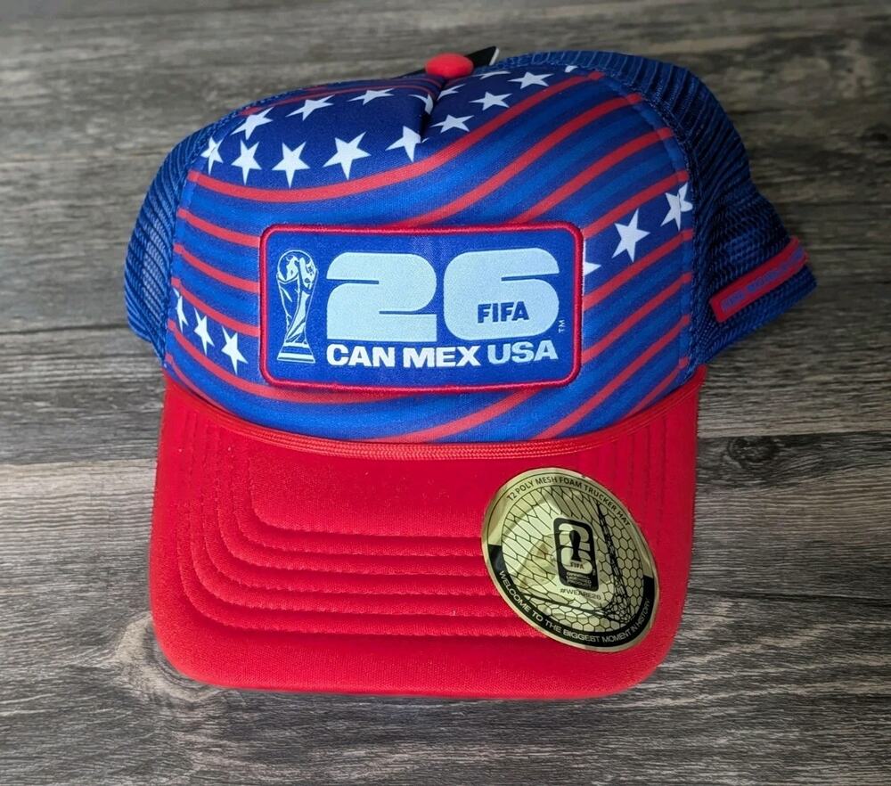 2026 FIFA World Cup Soccer Team USA Navy Blue Red SnapBack Truckers Hat Licensed